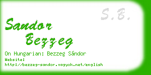 sandor bezzeg business card
