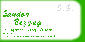 sandor bezzeg business card